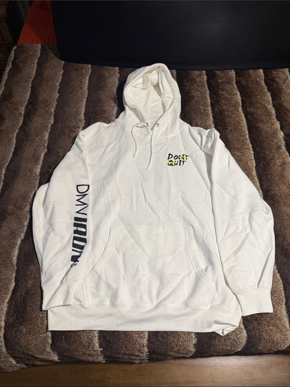 Men's White 'Don't Quit' Graphic Hoodie